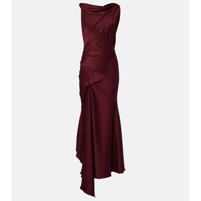 Victoria Beckham Posy draped satin midi dress