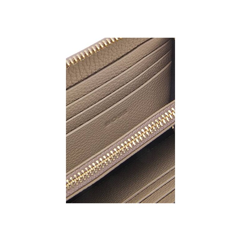 BOSS Ziparound wallet in grained leather with metallic logo lettering 115592014
