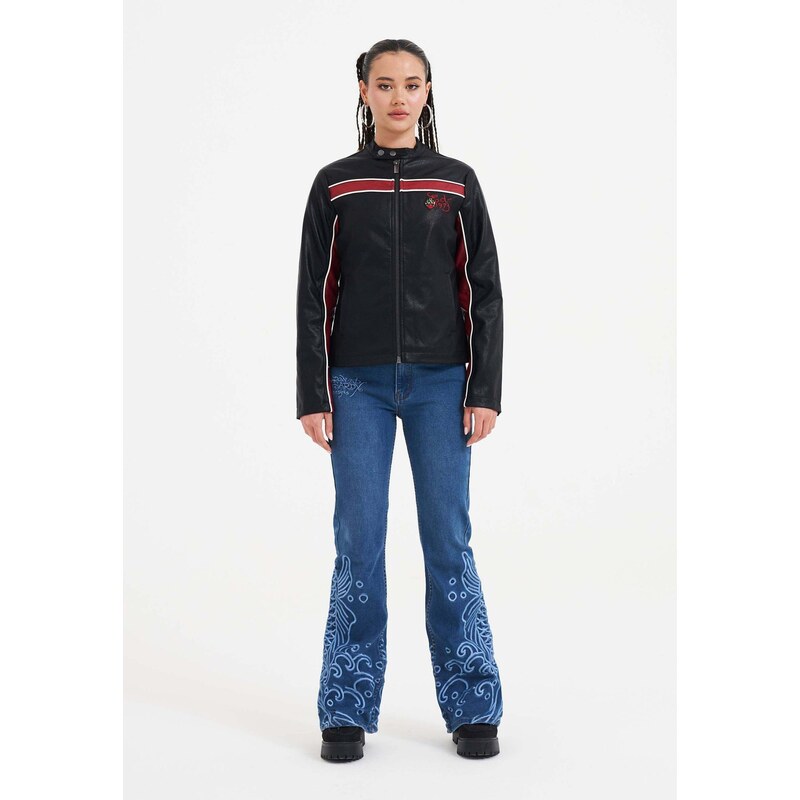 Ed Hardy Přechodná bunda Brave Hearts Stay True krvavě červená / černá 115593210