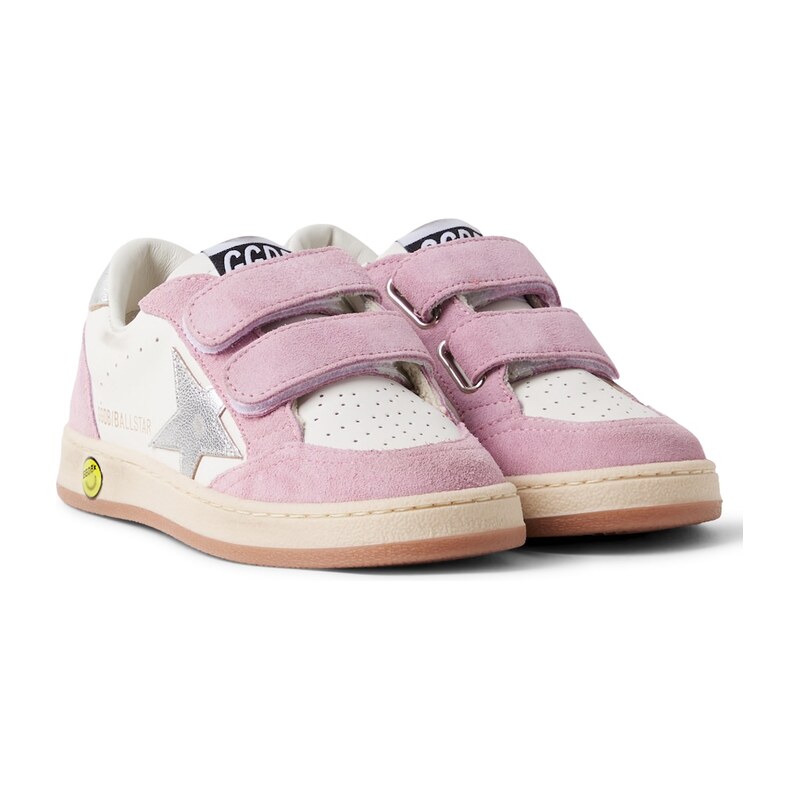 Golden Goose Kids Ball Star suede-trimmed leather sneakers