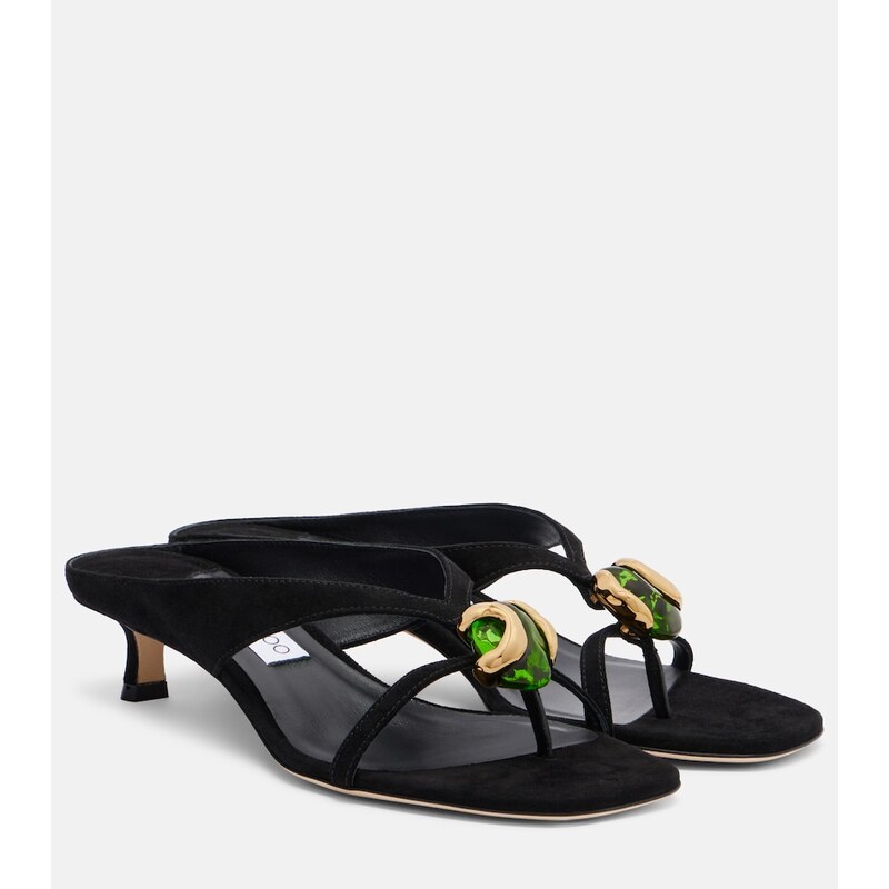 Jimmy Choo Emeri Stone suede thong sandals