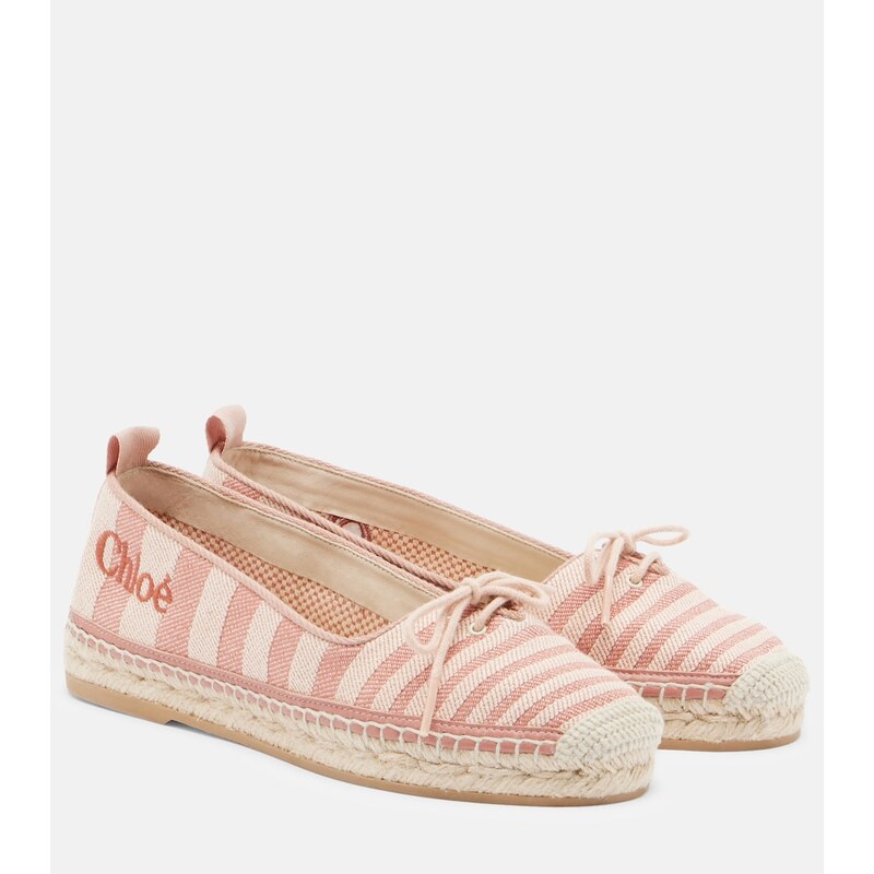 Chloe ChloÃ Isla striped canvas espadrilles