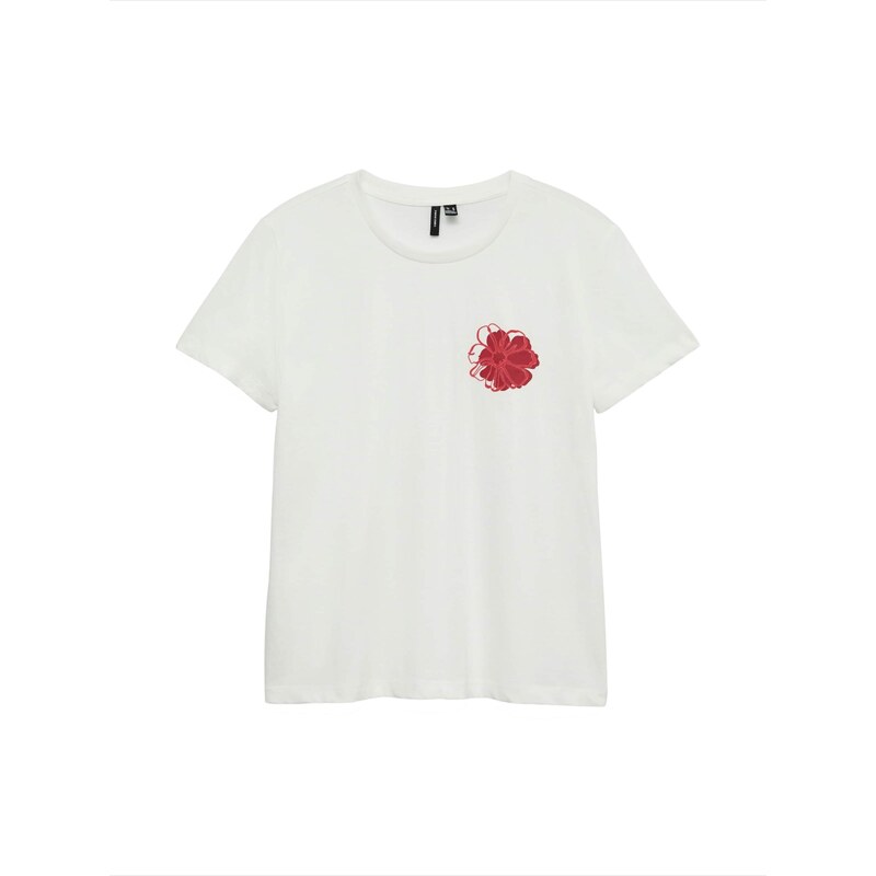 VERO MODA Tričko červená / bílá 115593247
