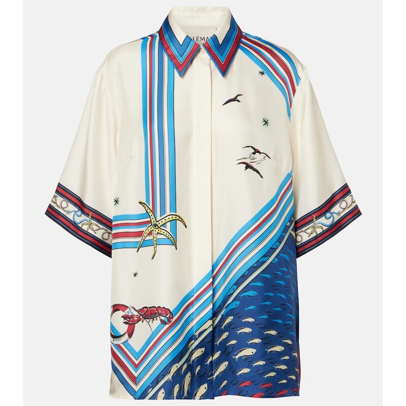 Alemais AlÃmais Printed silk satin shirt