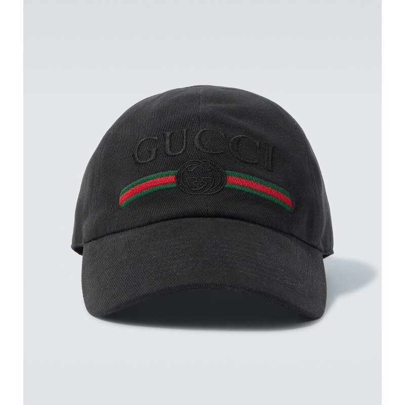 Gucci Web Stripe cotton baseball cap