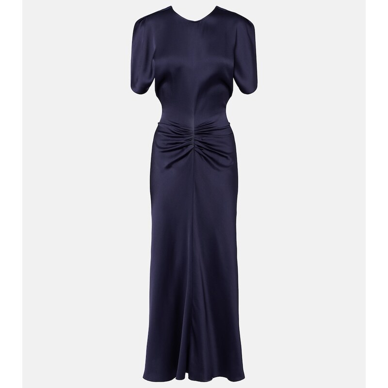 Victoria Beckham Bela gathered satin midi dress