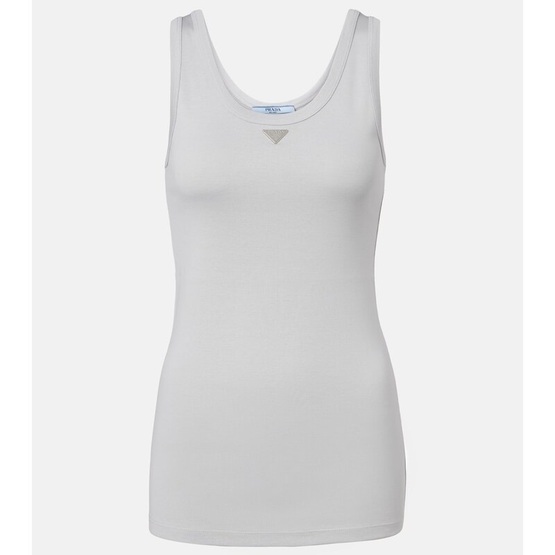 Prada Ribbed-knit cotton tank top
