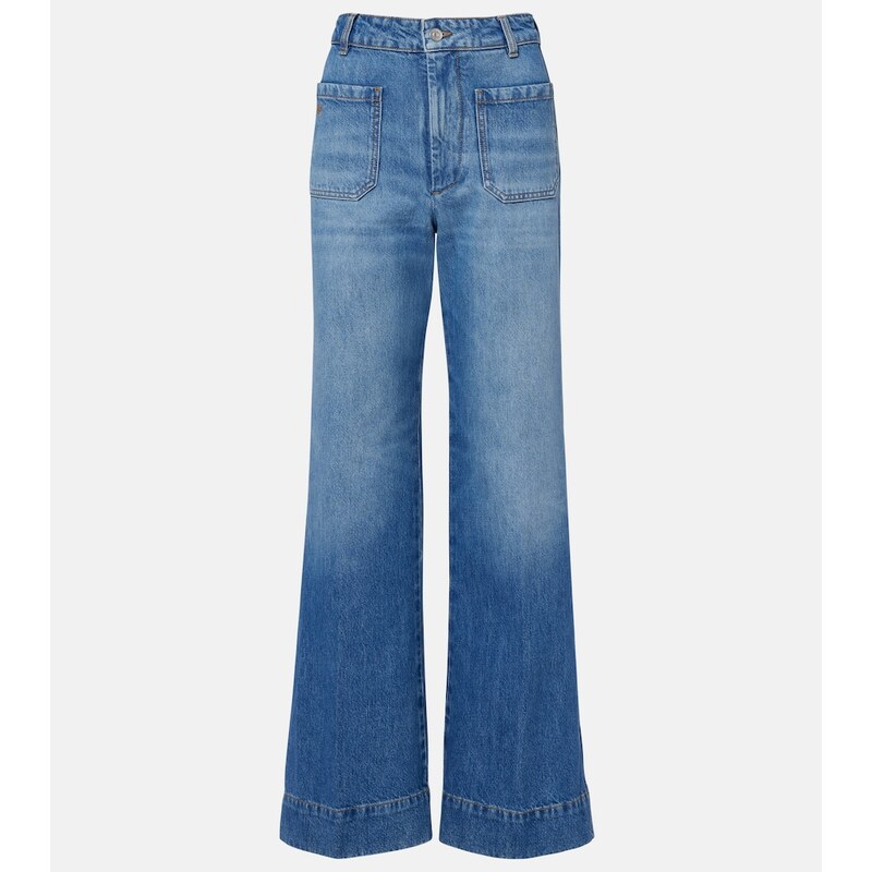 Victoria Beckham Alina faded wide-leg jeans