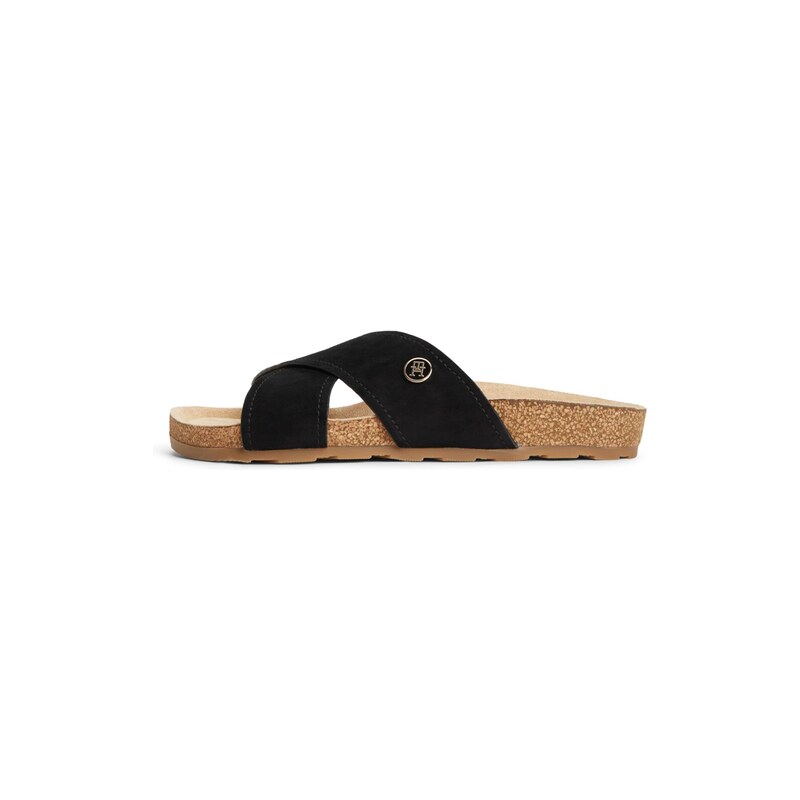 TOMMY HILFIGER Pantofle Strap Cork černá