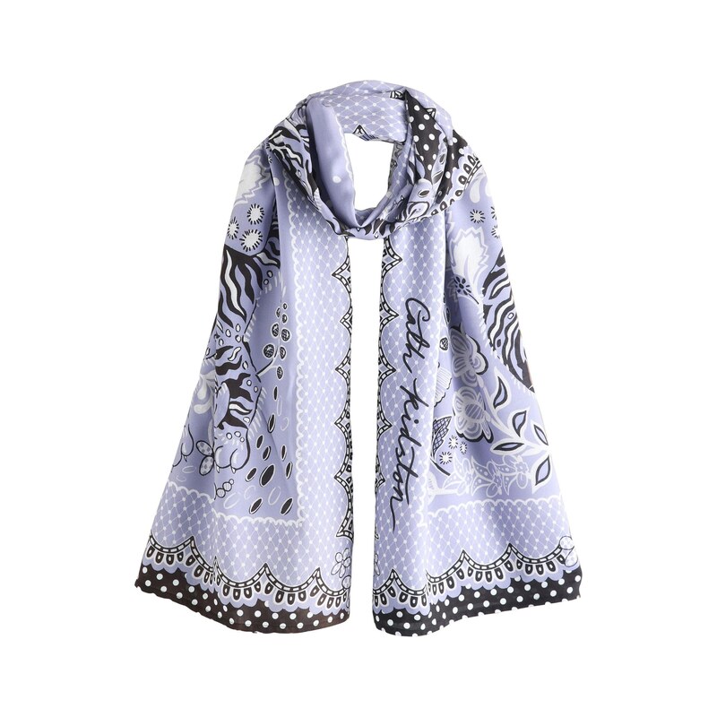 Cath Kidston Šála světle fialová / černá / bílá 115593364