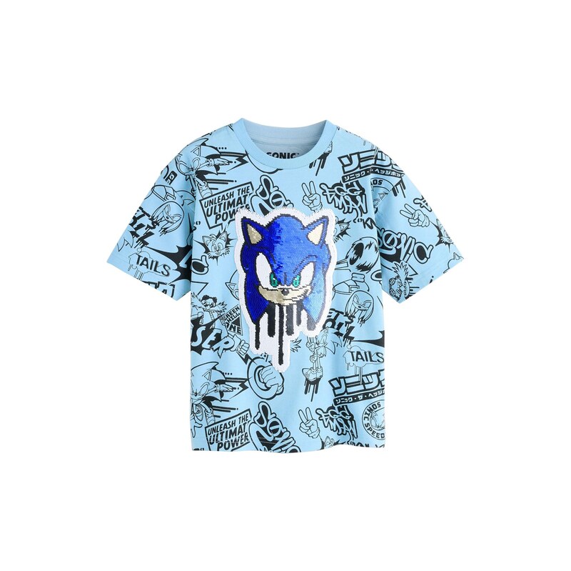 Next Tričko Sonic královská modrá / světlemodrá / černá / bílá