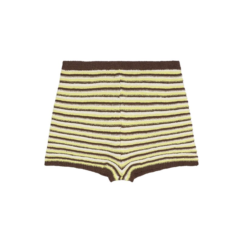 Bershka Kalhoty tmavě hnědá / světle žlutá 115594111