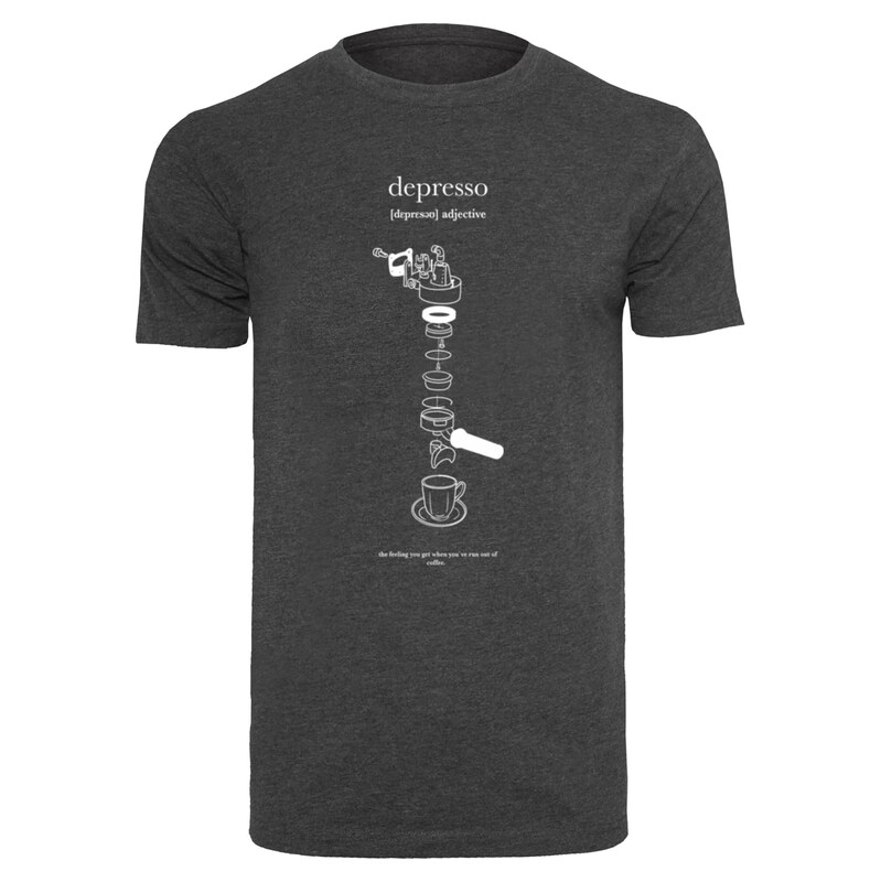 Mister Tee Tričko Depresso antracitová / bílá
