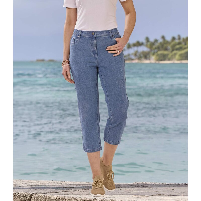 Džegíny v 7/8 délce ze strečového denimu Atlas For Men Modrá 115593080
