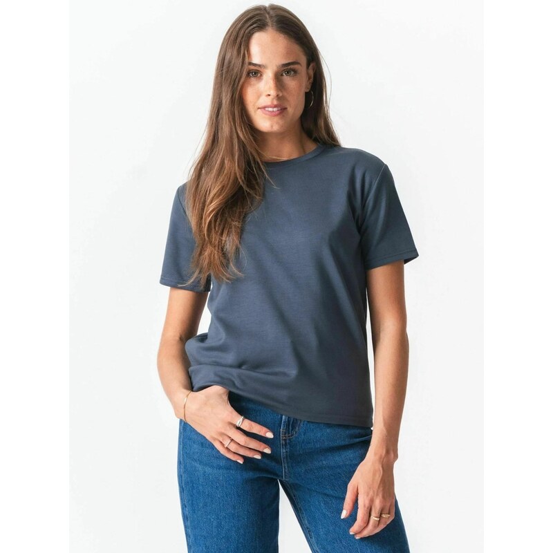 TEESHOPPEN Top Loose šedá 115593961