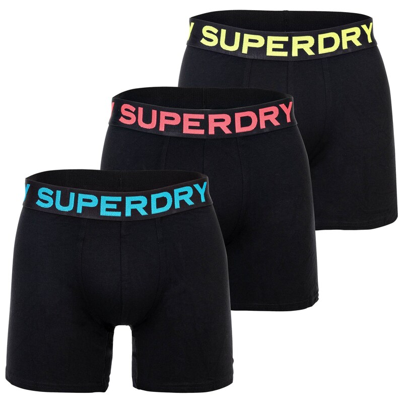 Superdry & Co Boxerky modrá / žlutá / červená / černá