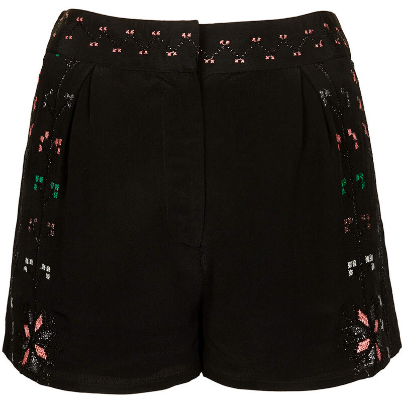 Topshop Aztec Embroidered Shorts