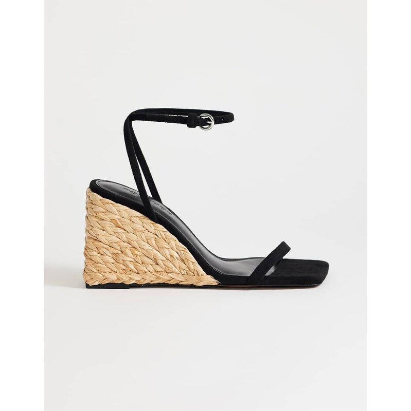 Topshop Elysia raffia two part sandal in black