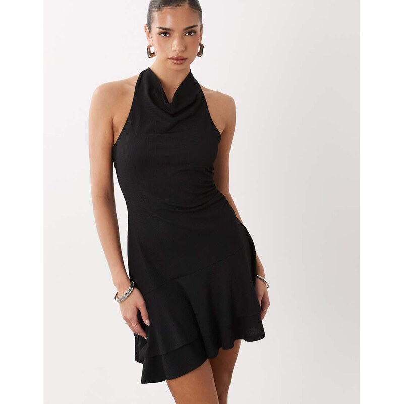 Gina Tricot halterneck mini dress in black
