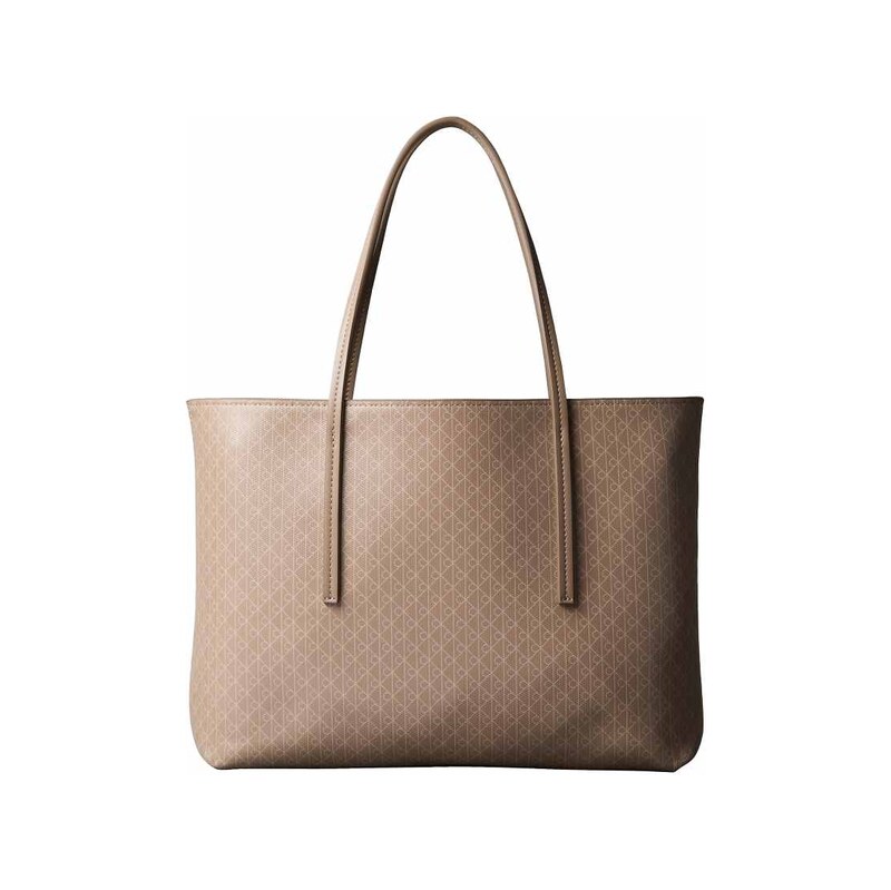 Calvin Klein all over logo tote bag in tan-Brown 115595098