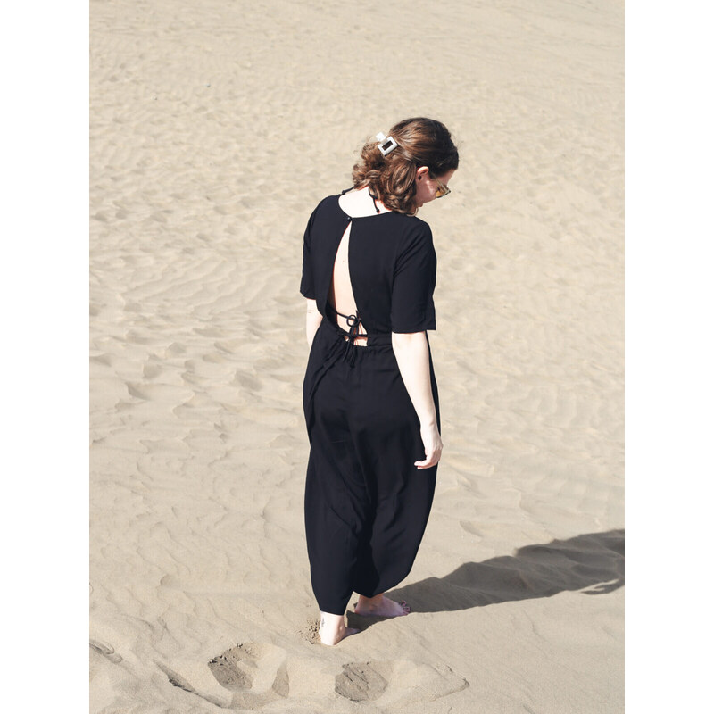 MINILE Overal Fancy Ecovero Black - S 115713417