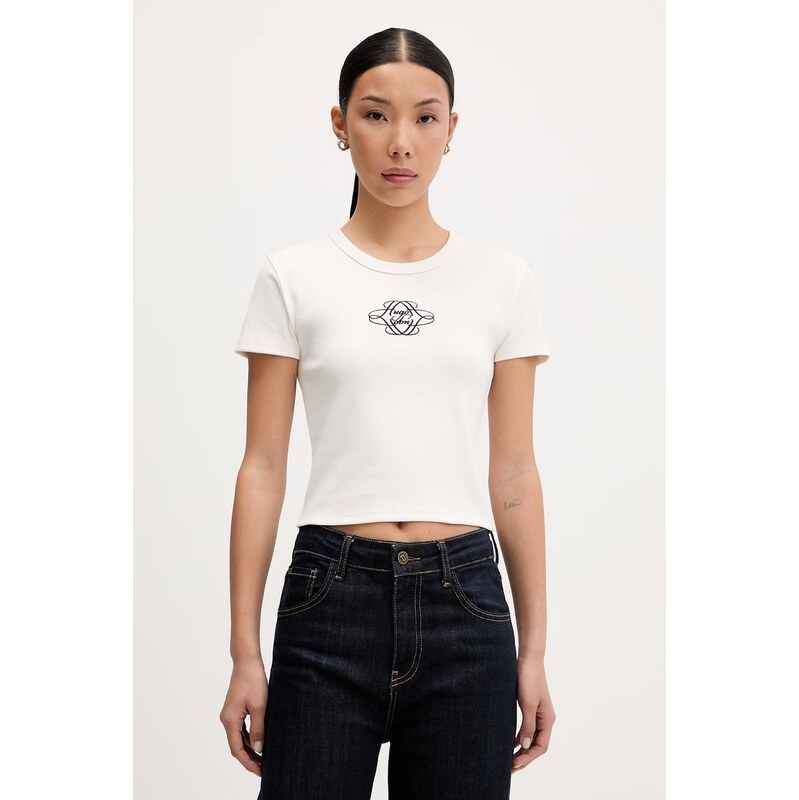 HUGO crop top dámský s bavlnou Delanor_4 115586050