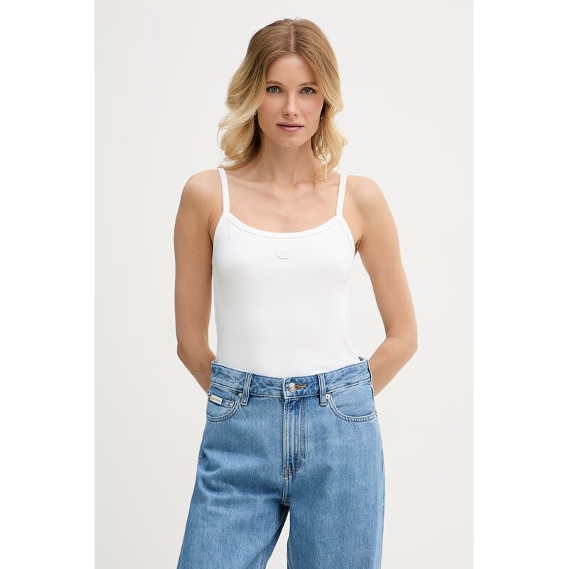 Calvin Klein Jeans top dámský bavlněný s elastanem