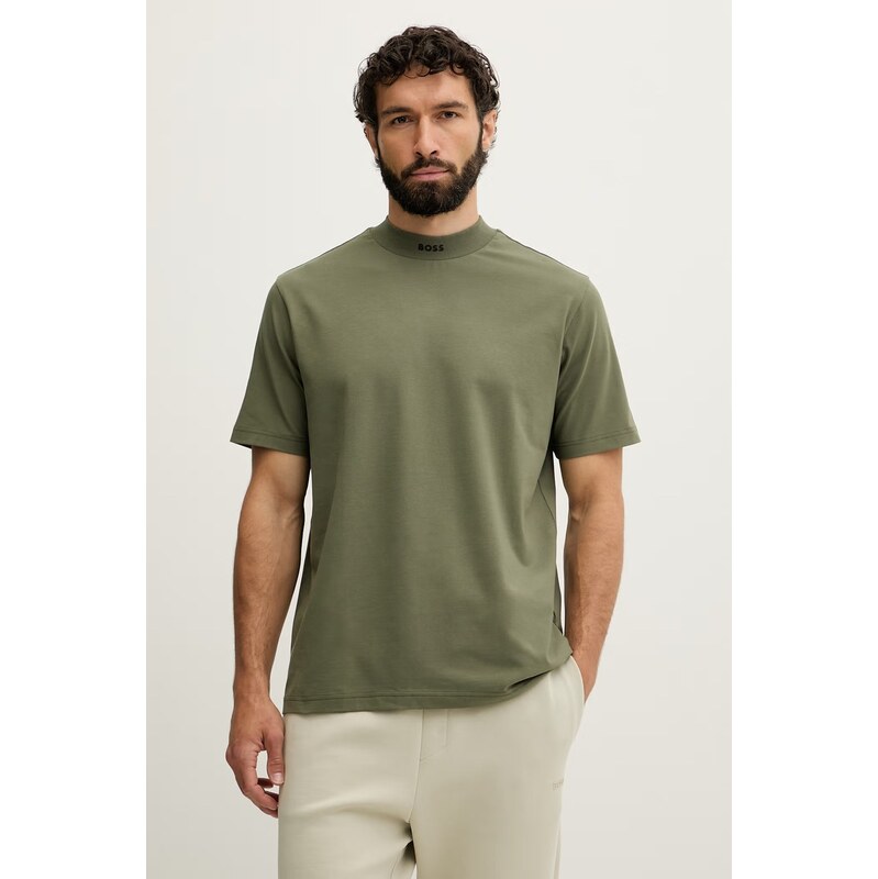 BOSS Green tričko pánské bavlněné s elastanem Tee Collar