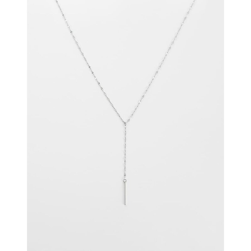 Lost Souls simple lariat necklace in stainless steel-Silver