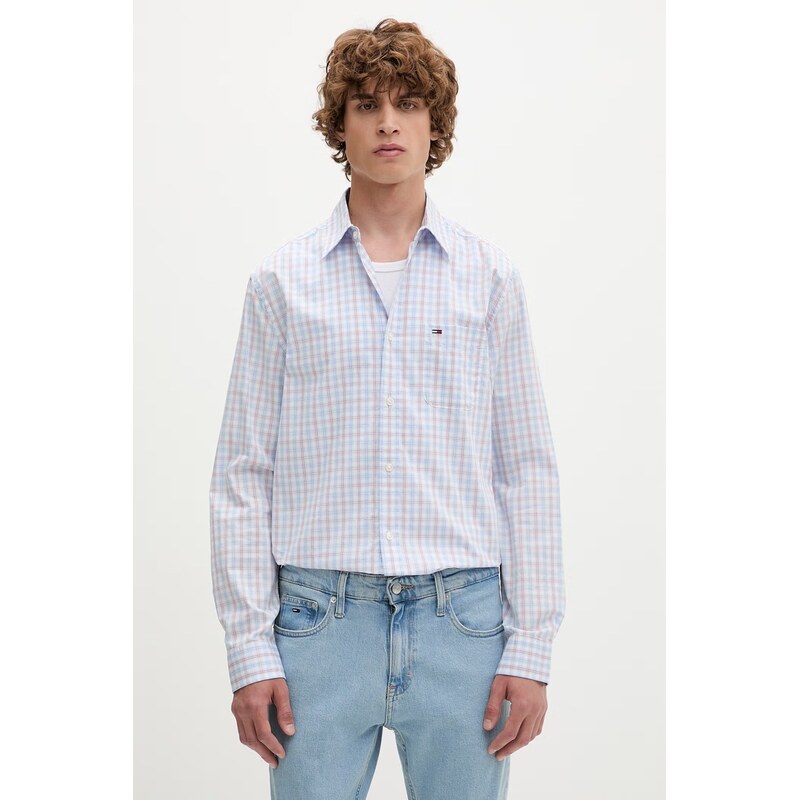 Tommy Jeans košile pánská bavlněná