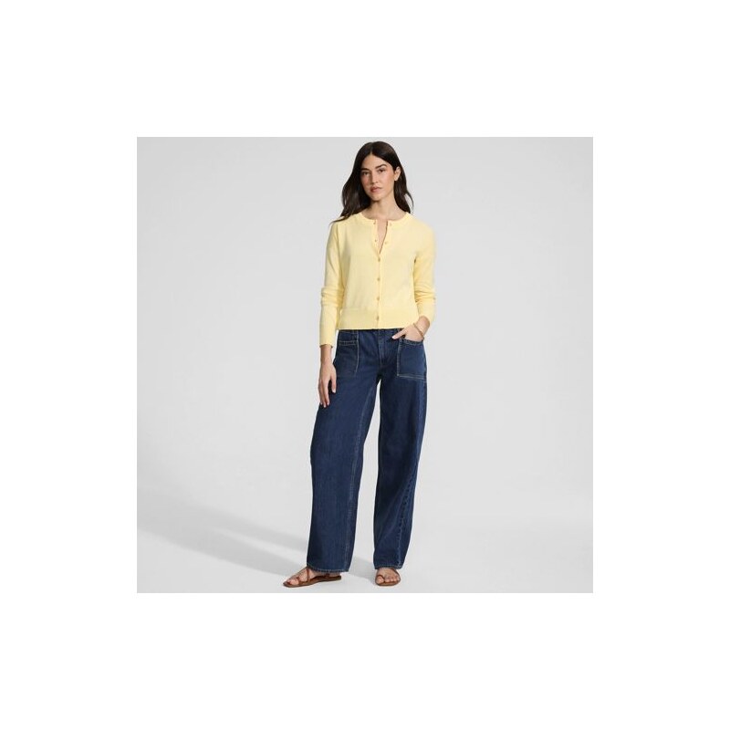 Relaxed Straight Leg Drawstring Jeans, Women, size: 8, petite,