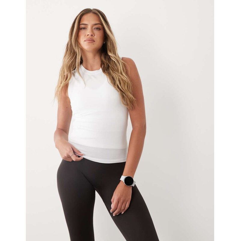 4505 fitted cotton everyday tank with quick dry finish in white 115609997