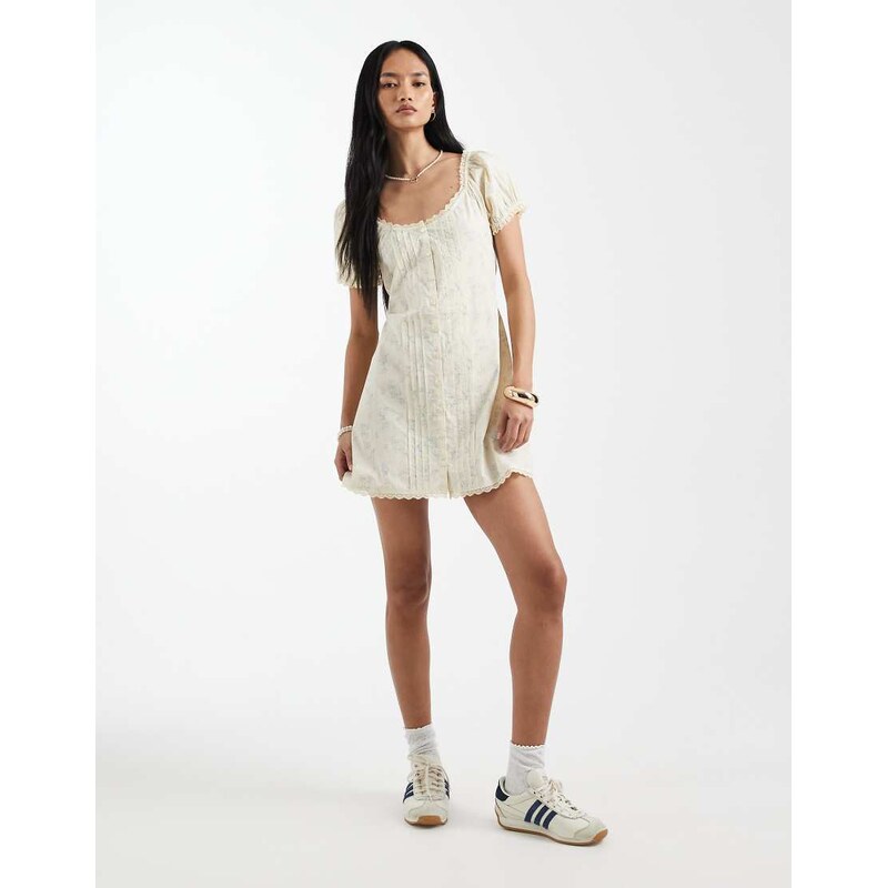 Cotton On Eliza babydoll button down mini dress in ditsy floral-Multi 115610024