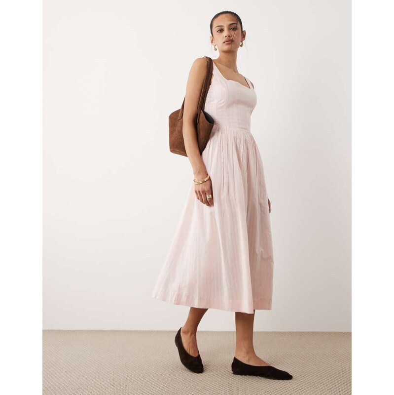 Cotton On corset style drop waist maxi dress in pink 115610031
