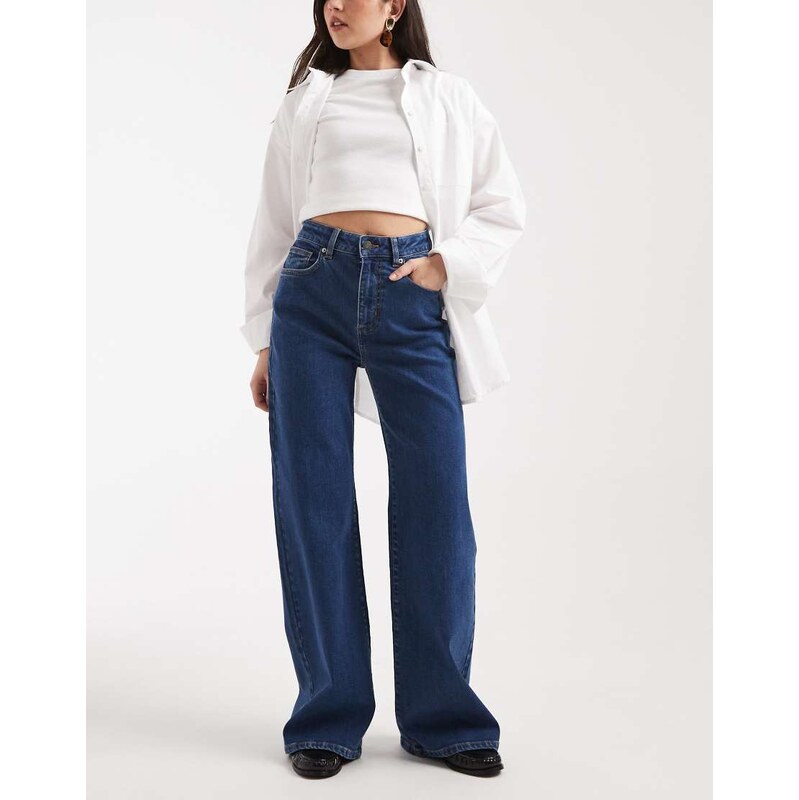 Cotton On curvy stretch wide leg jean in gemini blue 115610037