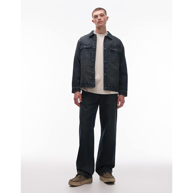 Allsaints Mullen jeans in pigment dyed jeans - MBLUE 115609854