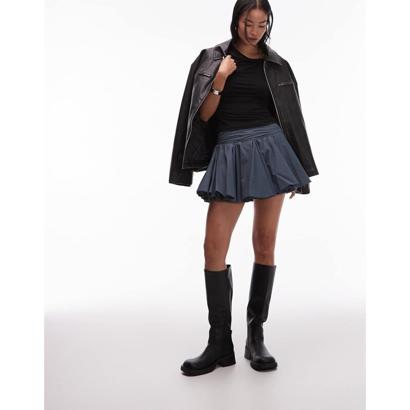 Allsaints Tulip skirt in slate blue