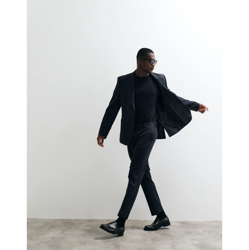 ASOS DESIGN flexMAX slim suit trousers in black