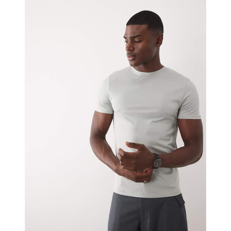 ASOS DESIGN Premium SUPIMA cotton slim fit t-shirt in light