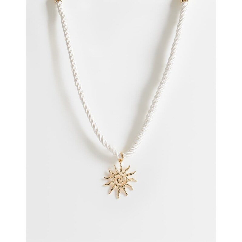 Pieces sun rope neclace in gold tone 115610183