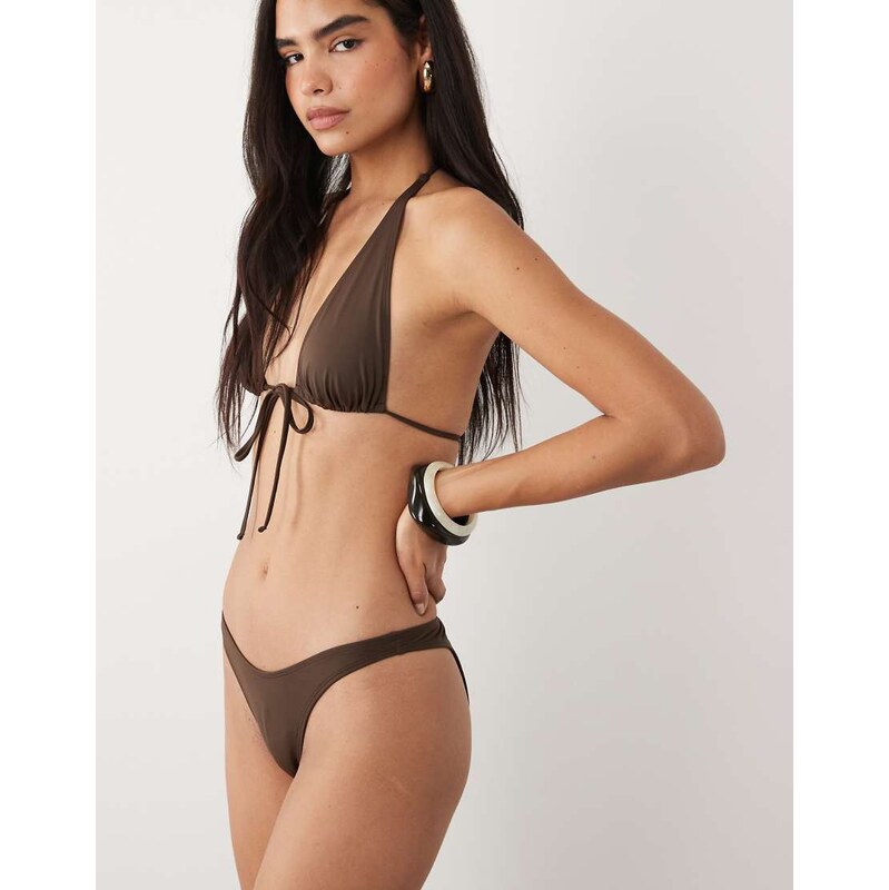 ASOS DESIGN Maya Ibiza high leg cheeky brazilian bikini bottom in 115610194