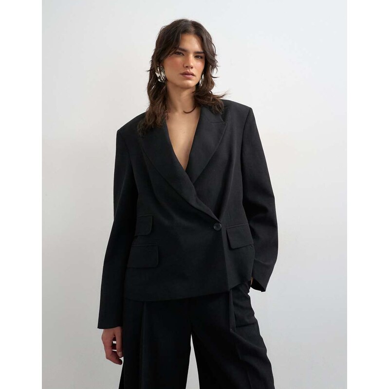 Topshop multipocket blazer in black 115610202