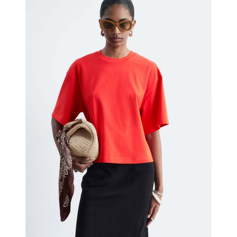 & Other Stories boxy oversized t-shirt in red