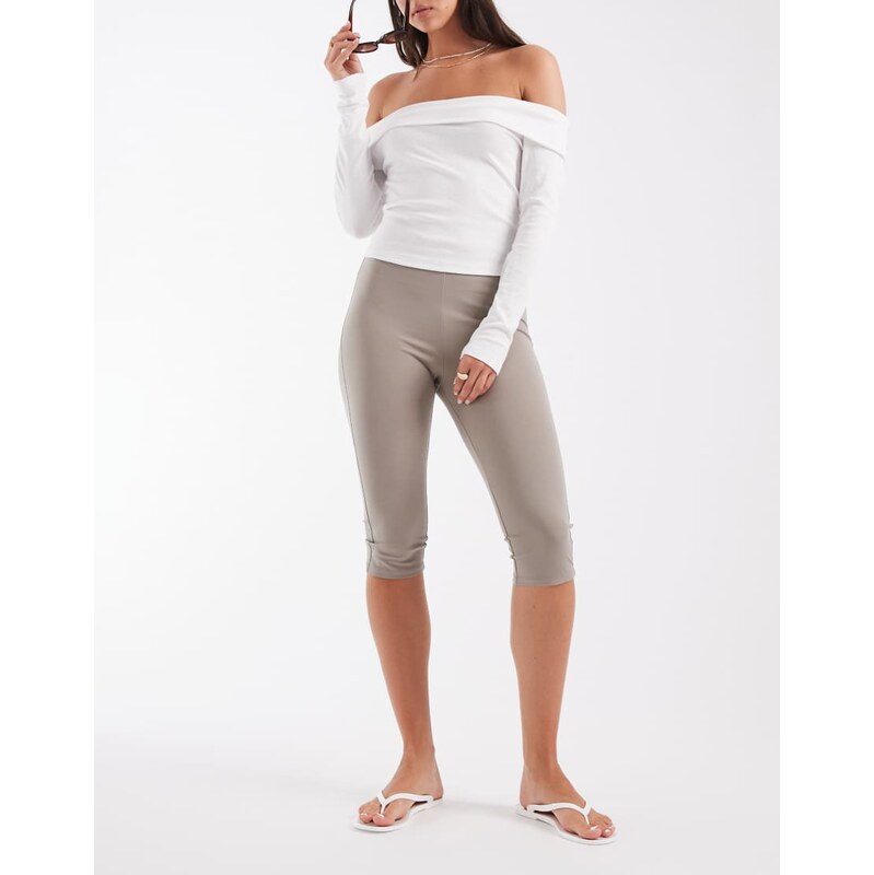 & Other Stories cropped capri pant in mushroom-Neutral 115610297