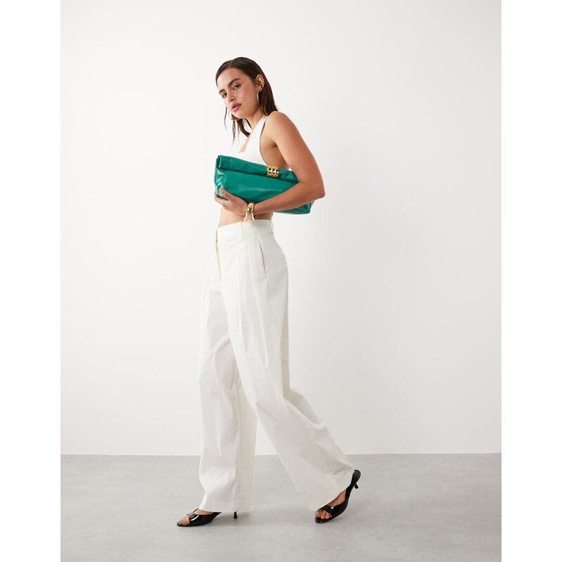 Mango starring Hailey Bieber Kasha tailored barrel trouser co-ord in 115610351