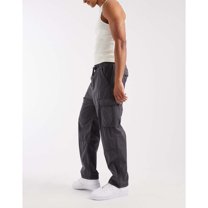 Hollister y2k baggy cargo trousers in dark grey