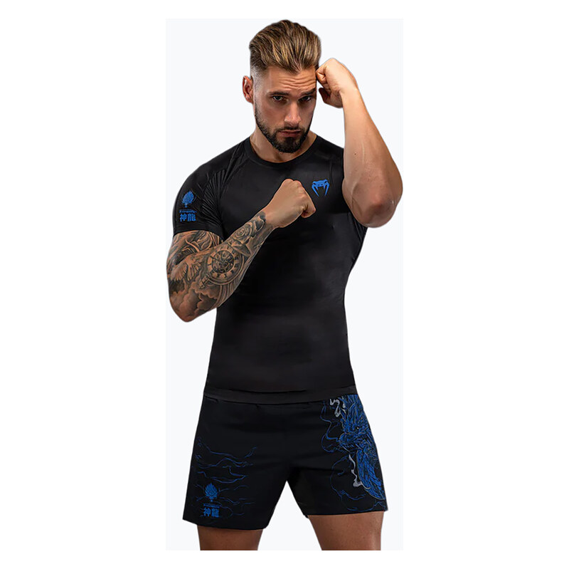 Pánský rashguard Venum Thunder Dragon černá/královská modrá