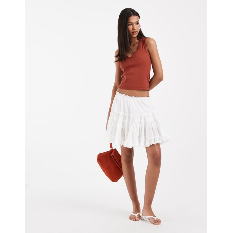ONLY frill skort in white