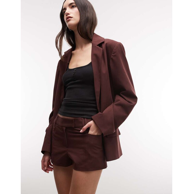 COLLUSION micro short in chocolate co ord-Brown