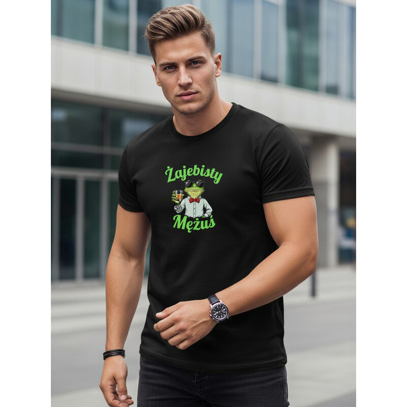 Pánské tričko WORTHY MEN gift black FashionStreet NX0103R